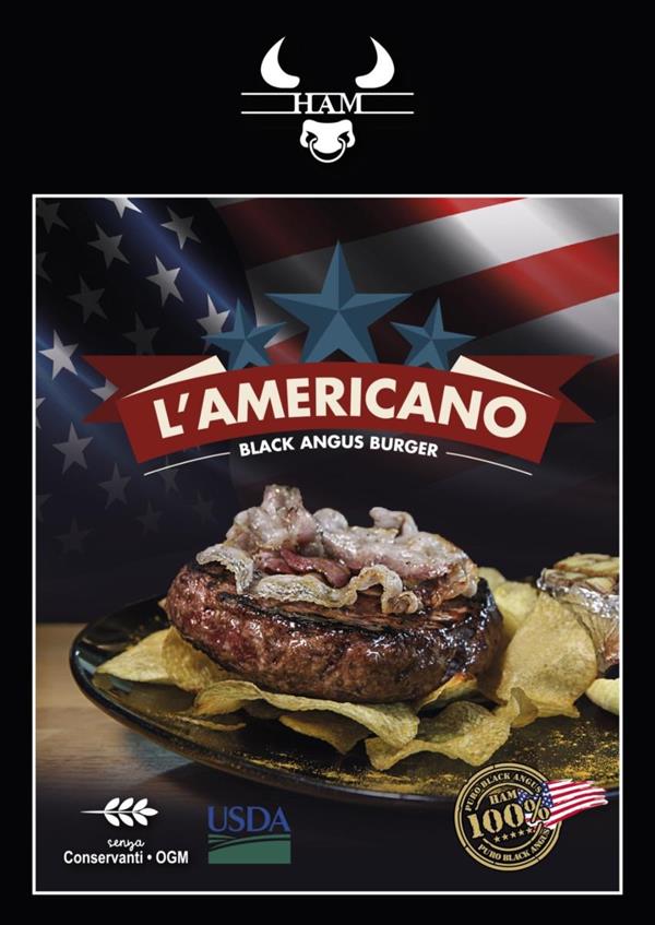 AMERICANO MONSTER BLACK ANGUS MAXI BURGER 380 g Pz. 8