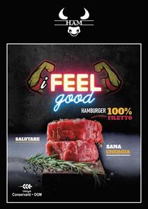 I FEEL GOOD -HAMBURGER 100 % FILETTO - 200 g Pz.12 2,4 Kg